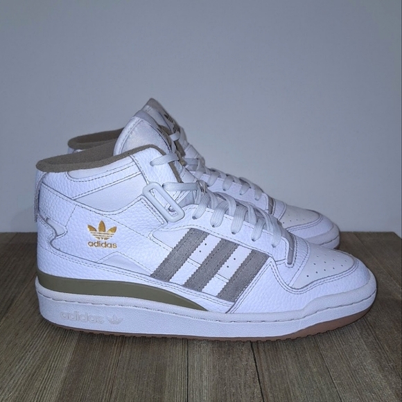 ADIDAS ORIGINALS FORUM MID J WHITE ORBIT GREEN Women's Size 8 - Picture 8 of 14